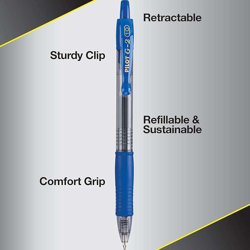 Pilot G2 Premium Gel Roller Pen, Retractable and Refillable, Bold Point 1 mm, Blue Ink, 36 Count - Image 4