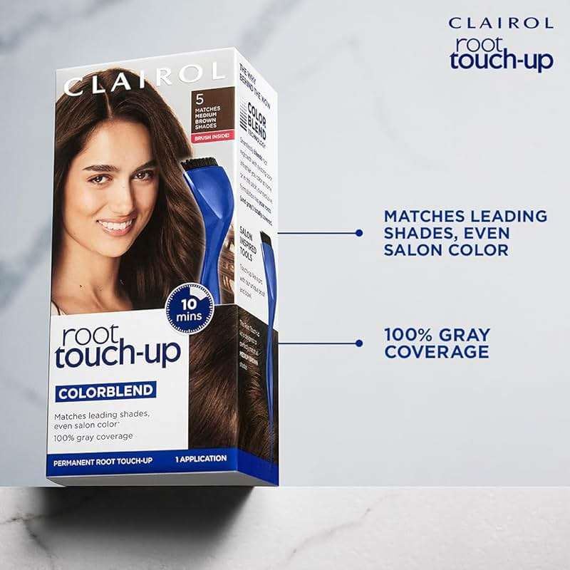 Clairol Root Touch-Up by Nice'n Easy Permanent Hair Dye, 5 Medium Brown Hair Color, (Pack of 1) - Image 7