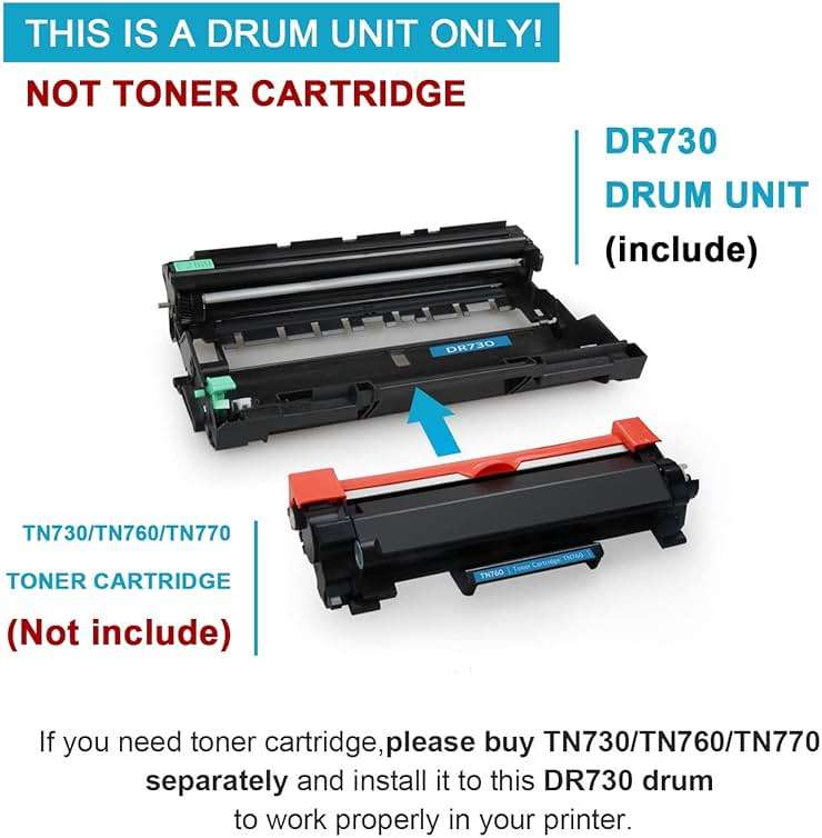 Color4work Compatible Drum Unit Brother DR730 DR-730 Imaging Drum 1-Pack, use for Brother HL-L2350DW DCP-L2550DW MFC-L2710DW MFC-L2750DW HL-L2395DW HL-L2390DW HL-L2370DW Printer - Image 2