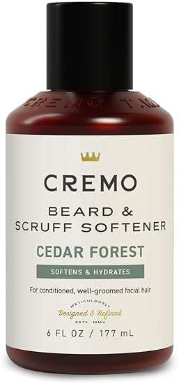 Cremo Cedar Forest Beard & Scruff Softener, Softens and Conditions Coarse Facial Hair of all Lengths in Just 30 Seconds, 6 Fluid Ounce - Image 1