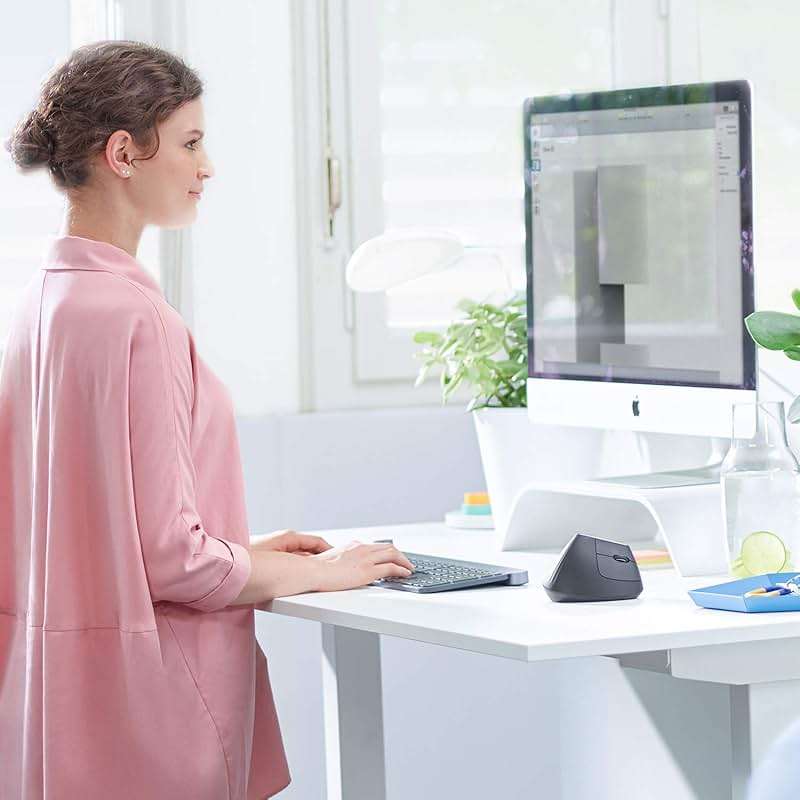 Logitech MX Vertical Wireless Mouse – Ergonomic Design Reduces Muscle Strain, Move Content Between 3 Windows and Apple Computers, Rechargeable, Graphite - Image 10