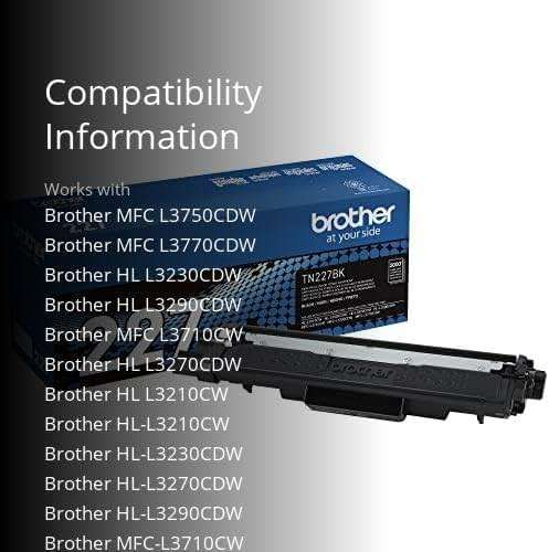 Brother Genuine TN227, TN227BK, High Yield Toner Cartridge, Replacement Black Toner, Page Yield Up to 3,000 Pages, TN227BK, Amazon Dash Available - Image 3