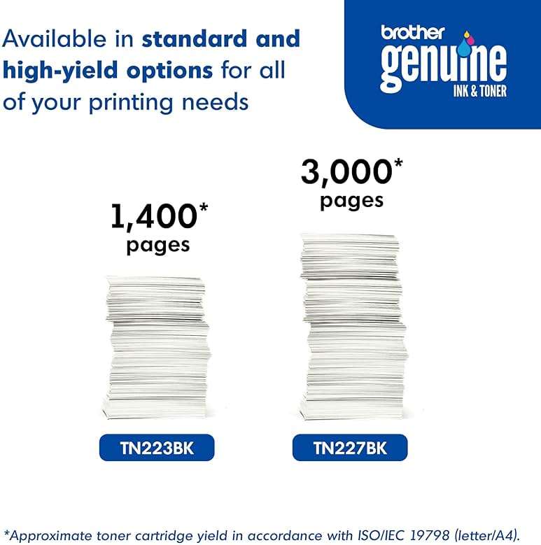 Brother Genuine TN227, TN227BK, High Yield Toner Cartridge, Replacement Black Toner, Page Yield Up to 3,000 Pages, TN227BK, Amazon Dash Available - Image 7