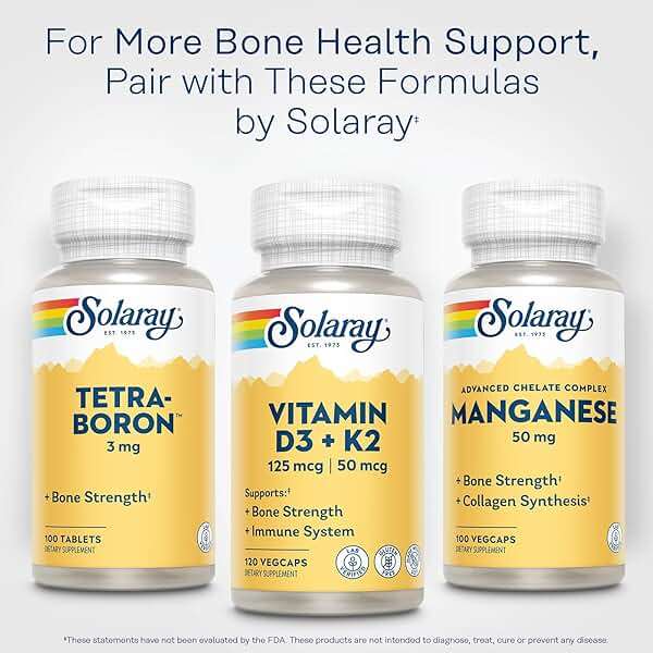 SOLARAY Vitamin D3 K2 - Bone Health and Immune Support Supplement - With 5000 IU Vitamin D as Vit D3 and 50 mcg Vitamin K2 as Menoquinone MK7, Made Without Soy, 60-Day Guarantee, 120 Serv, 120 VegCaps - Image 6