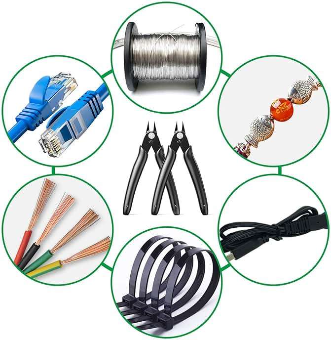 Small Wire Cutters with Spring 2-Pack Diagonal Flush Cutters 5" Black | for Zip Ties, Model, Jewelry Making, 3d Printer Filament, Electronics, Confined Areas - Image 5