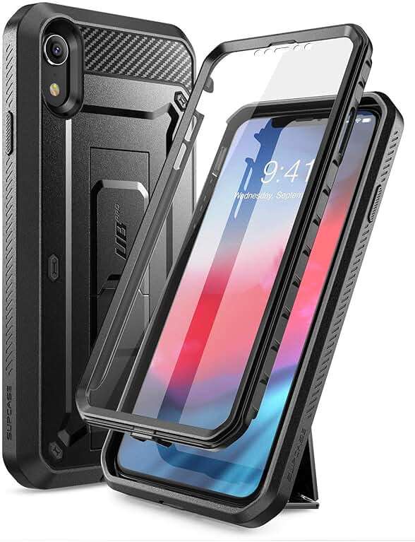 SUPCASE Unicorn Beetle Pro Series Case Designed, with Built-In Screen Protector Full-Body Rugged Holster Case for iPhone XR 6.1 Inch (2018 Release) (Black) - Image 1