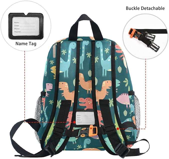 ALAZA Cute Toddler Backpack Dinosaurs Colorful Backpack for Boys Girls Kindergarten Backpack Toddlers Daycare Bag Preschool Backpack - Image 2