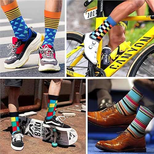 WeciBor Men's Funny Novelty Crew Socks, Cotton Dress Socks Gift for Dad Grandpa, Size 7-15 - Image 2