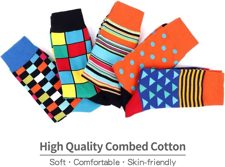 WeciBor Men's Funny Novelty Crew Socks, Cotton Dress Socks Gift for Dad Grandpa, Size 7-15 - Image 4