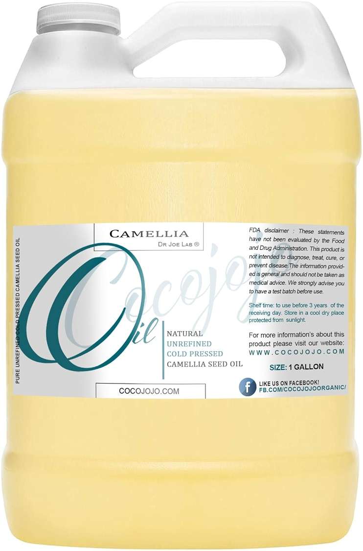 Dr Joe Lab Camellia Seed Oil 128 oz Pure Natural Cold Pressed Unrefined Extra Virgin Camellia Oil 1 Gallon - for Hair Skin Body Nails and Beard - Moisturizing, Soothing, Hydrating, & Nourishing - Image 1