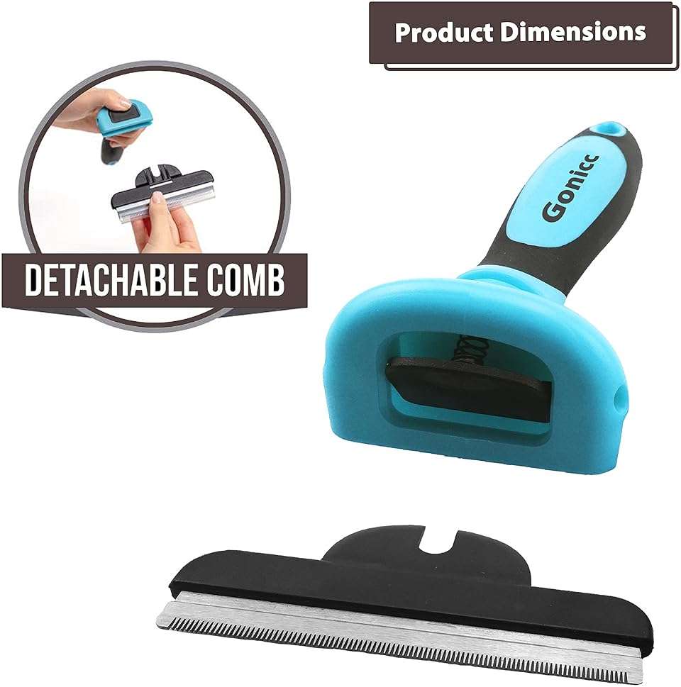 Gonicc PDT- 1001 Professional Pet De Shedding comb Tool Blue | Effectively Reduces Shedding by Up to 95%, Ideal for Short, Medium, Long Hair, Ergonomic Non-Slip Handles, Durable And Stable - Image 6