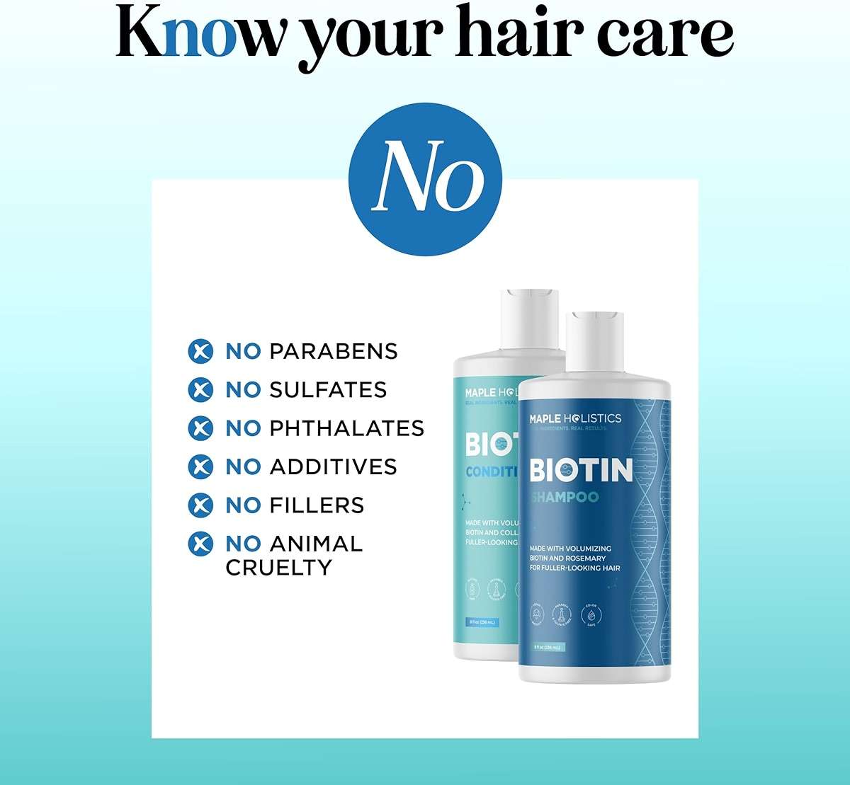 Rosemary Biotin Shampoo and Conditioner Set - Volumizing Shampoo and Conditioner for Thinning Hair for Women & Men with Nourishing B Vitamins - Color Safe Sulfate Paraben & Silicone Free (8 Fl Oz) - Image 4