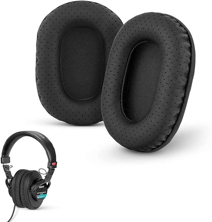 Brainwavz Perforated Replacement Earpads for Sony MDR 7506, V6 & CD900ST with Memory Foam Ear Pad & Suitable for Other On Ear Headphones (Black) - Image 1