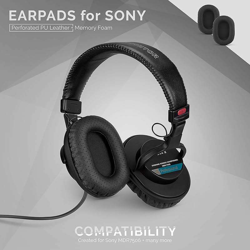 Brainwavz Perforated Replacement Earpads for Sony MDR 7506, V6 & CD900ST with Memory Foam Ear Pad & Suitable for Other On Ear Headphones (Black) - Image 9
