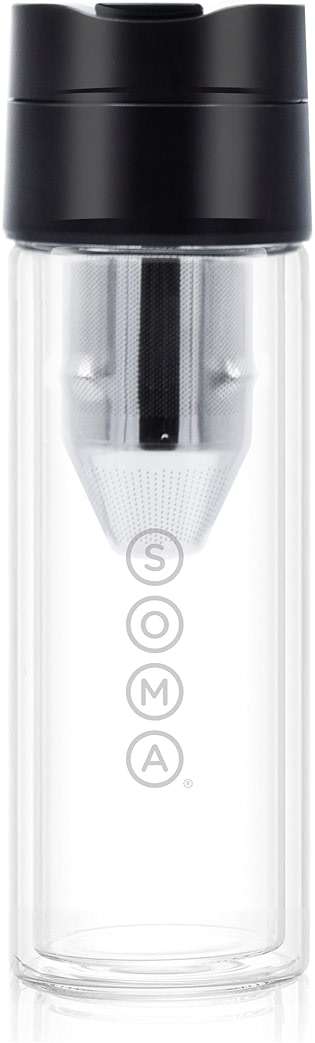 SOMA Double Wall Glass Tea and Coffee Cold Brew Bottle, Black, 12oz (SM18501K) - Image 4