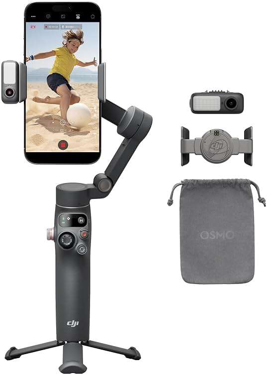 DJI Osmo Mobile 7P Gimbal Stabilizer for iPhone, Android, Native Tracking, Lighting, 3-Axis Phone Gimbal, Quick Launch, One-Tap Edit, Built-in Extension Rod & Tripod, 10hrs Use, Phone Charging - Image 1
