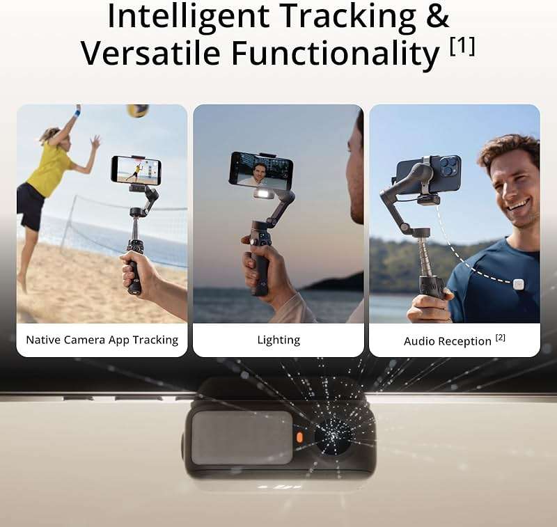 DJI Osmo Mobile 7P Gimbal Stabilizer for iPhone, Android, Native Tracking, Lighting, 3-Axis Phone Gimbal, Quick Launch, One-Tap Edit, Built-in Extension Rod & Tripod, 10hrs Use, Phone Charging - Image 2