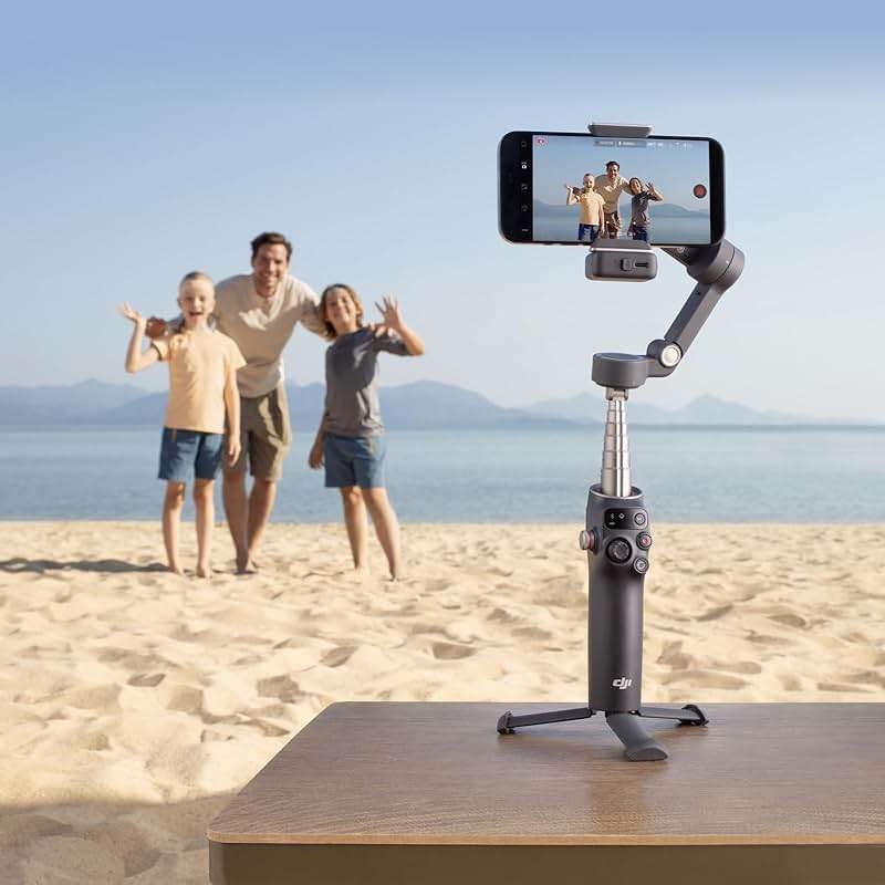 DJI Osmo Mobile 7P Gimbal Stabilizer for iPhone, Android, Native Tracking, Lighting, 3-Axis Phone Gimbal, Quick Launch, One-Tap Edit, Built-in Extension Rod & Tripod, 10hrs Use, Phone Charging - Image 10