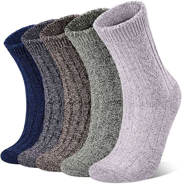 Loritta Wool Socks for Women, Winter Warm Stocking Stuffers Gifts for Women Cabin Crew Hiking Boot Socks - Image 7