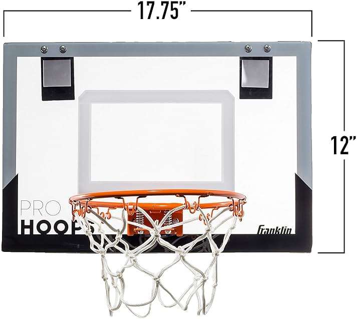Franklin Sports Mini Basketball Hoops-Indoor Over The Door Mini Hoop+Basketball Sets-Perfect Accessory for Bedroom+Office - Image 2