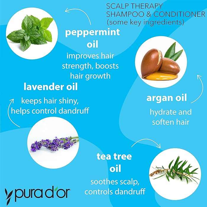 PURA D'OR Scalp Therapy Shampoo & Conditioner Set (16oz x 2) Dry, Itchy Scalp-Hydrates & Nourishes Hair w/Tea Tree, Peppermint, Argan Oil & Biotin, All Hair Type, Men Women (Packaging Varies) - Image 2