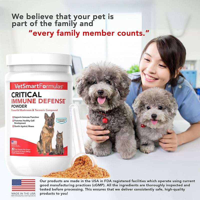 Critical Immune Defense for Dogs & Cats; Supports Normal Cell Growth - Turkey Tail, Reishi, Shiitake and Maitake Mushroom Formula with Patented White Turmeric Root Extract - 30-Day Supply - Image 6