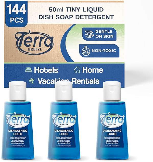 Terra Breeze Tiny Dish Soap Detergent, 1.7 oz (Case of 144) - Image 1
