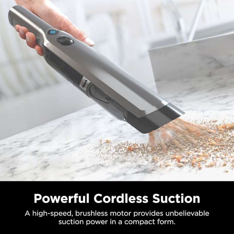 Shark WV201 WANDVAC Handheld Vacuum, Lightweight at 1.4 Pounds with Powerful Suction, Charging Dock, Single Touch Empty and Detachable Dust Cup,Graphite, Slate - Image 4