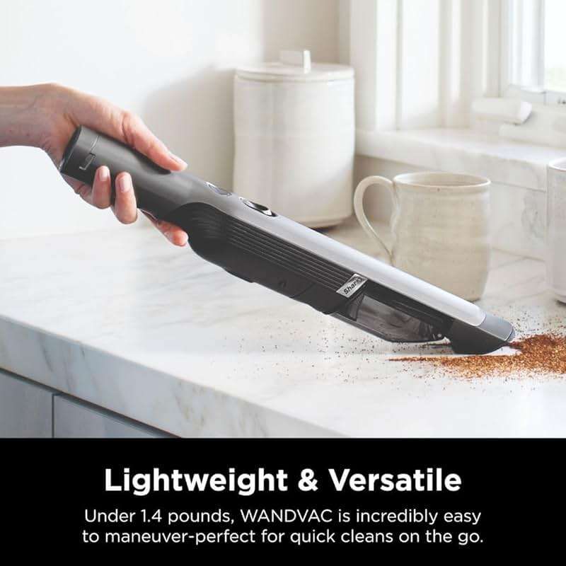 Shark WV201 WANDVAC Handheld Vacuum, Lightweight at 1.4 Pounds with Powerful Suction, Charging Dock, Single Touch Empty and Detachable Dust Cup,Graphite, Slate - Image 5