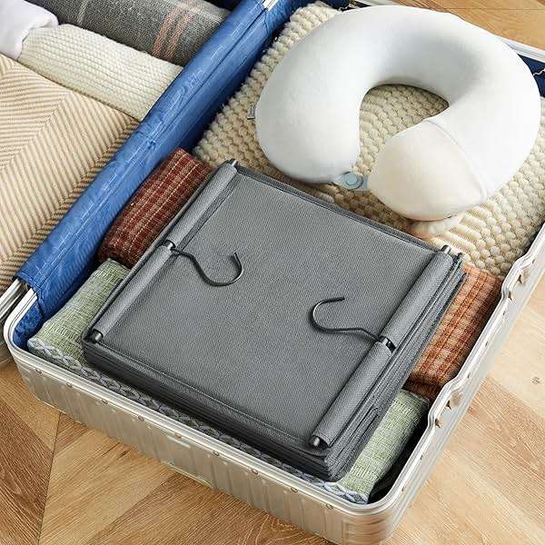 MAX Houser 6 Tier Shelf Hanging Closet Organizer, Closet Hanging Shelf with 2 Sturdy Hooks for Storage, Foldable (Grey) - Image 9