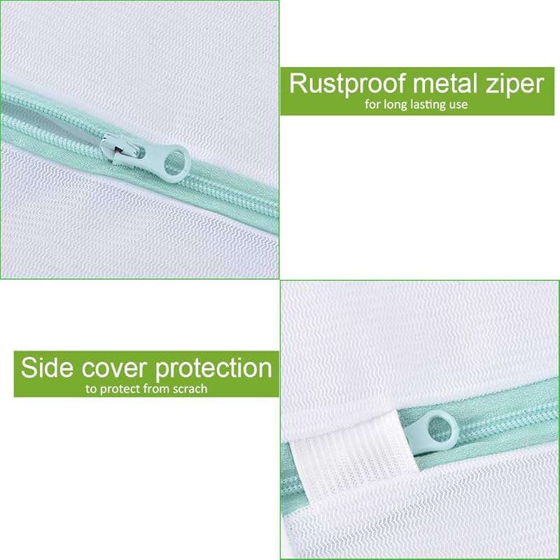 OTraki 2 Pack Extra Large Laundry Mesh Bag 43 x 35 Inch Mesh Laundry Bag Zippered Big Net Bag for Blanket Sweater Coat Bedding Sheet in Home Dorm Hotel Don't Drying, Melting 140-176℉, White - Image 5
