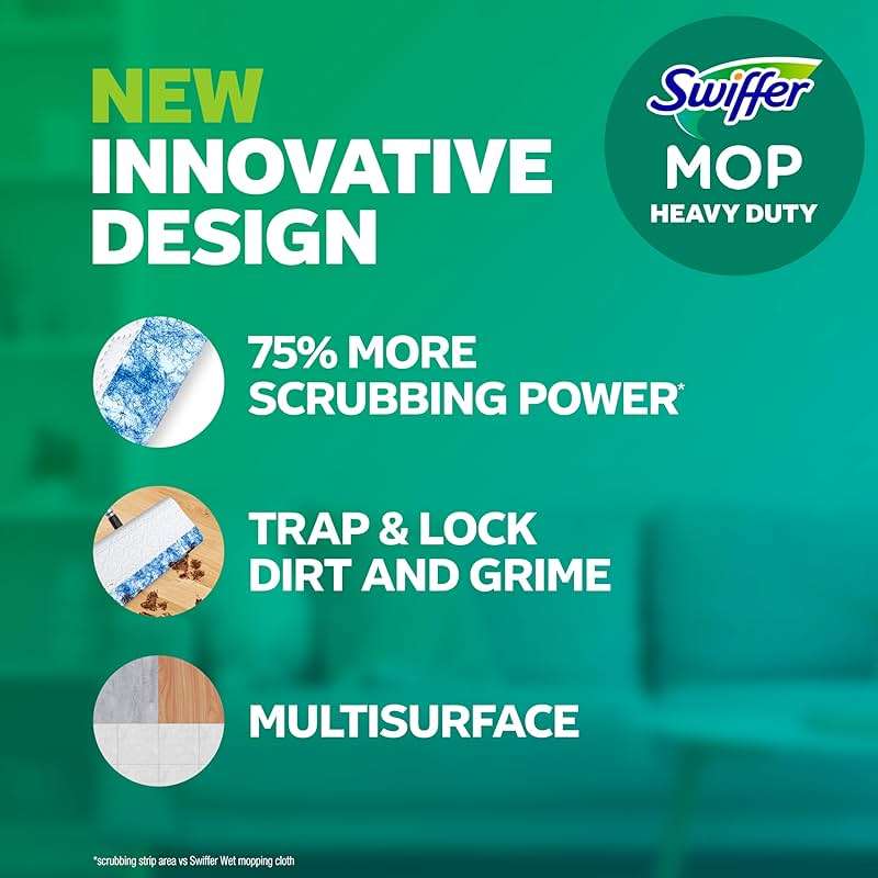 Swiffer Heavy Duty Mop Wet Multi-Surface Cloth Refills for Floor Mopping and Cleaning, Outdoor Window Fresh Scent, 20 count - Image 2