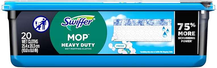 Swiffer Heavy Duty Mop Wet Multi-Surface Cloth Refills for Floor Mopping and Cleaning, Outdoor Window Fresh Scent, 20 count - Image 10