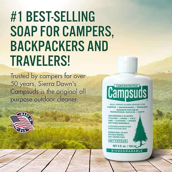 Sierra Dawn Classic Campsuds Biodegradable Camping Soap - The Original Camp Dish Soap, Shampoo, Body Wash - Wilderness Wash for Backpacking & Travel, 4 Fl Oz - Image 5