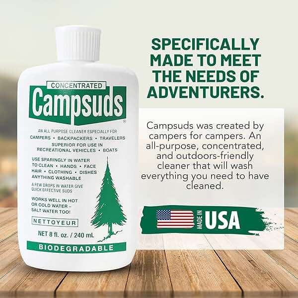 CONCENTRATED CAMPSUDS Sierra Dawn Biodegradable Camping Soap - All-Purpose Camp Dish Soap, Shampoo, Body Wash - Wilderness Wash for Backpacking & Travel, 8 Fl Oz, 3 Pack - Image 2