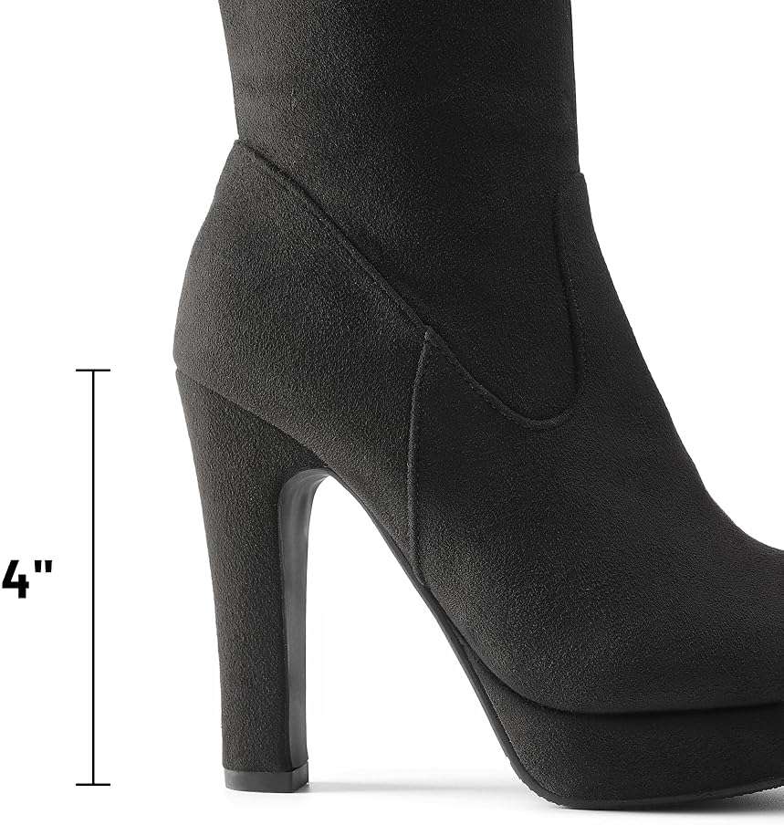 DREAM PAIRS Women's HIGHPLAT Chunky Thigh High Over The Knee High Heel Boots - Image 2