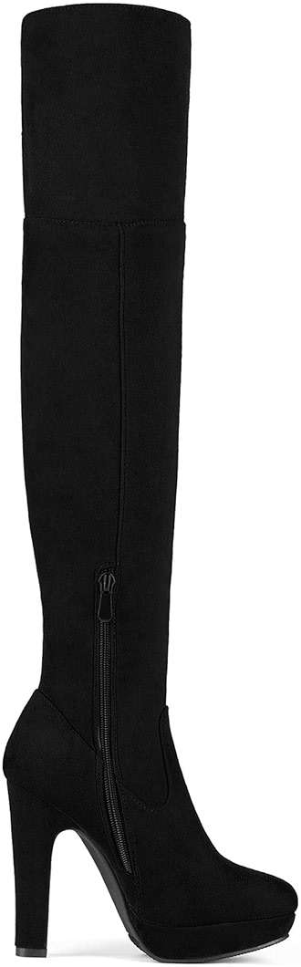 DREAM PAIRS Women's HIGHPLAT Chunky Thigh High Over The Knee High Heel Boots - Image 3