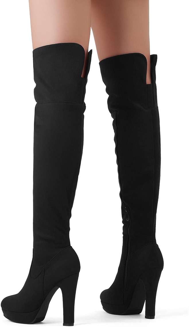 DREAM PAIRS Women's HIGHPLAT Chunky Thigh High Over The Knee High Heel Boots - Image 6