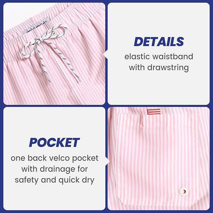 maamgic Mens Slim Fit Swim Shorts Swim Trunks 7 inch Quick Dry Mens Bathing Suits with Mesh Lining - Image 3