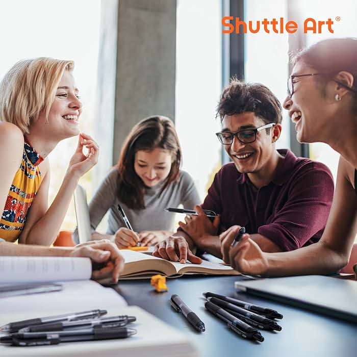 Shuttle Art Black Gel Pens, 48 Pack(20 Pens with 28 Refills) Retractable Medium Point Rollerball Gel Ink Pens Smooth Writing with Comfortable Grip for Office School Home Work - Image 6