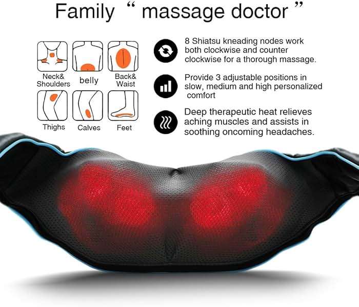 Mo Cuishle Fathers Day Dad Gifts, Shiatsu Back Shoulder and Neck Massager with Heat, Electric Deep Tissue 4D Kneading Massage, Best Gifts for Women Men Mom Wife Husband her him, Mothers Day, Christmas - Image 3