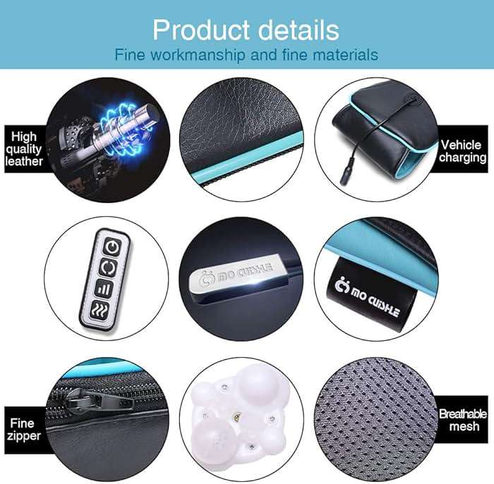 Mo Cuishle Fathers Day Dad Gifts, Shiatsu Back Shoulder and Neck Massager with Heat, Electric Deep Tissue 4D Kneading Massage, Best Gifts for Women Men Mom Wife Husband her him, Mothers Day, Christmas - Image 10