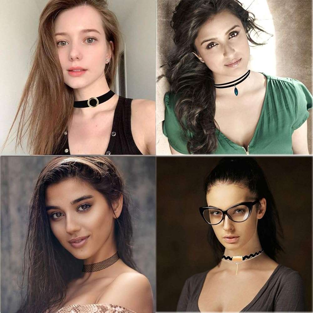 K&Q 52 PCS Choker Necklace, Classic Gothic Black Cute Lace Velvet Collar Choker Necklace Set - Image 7