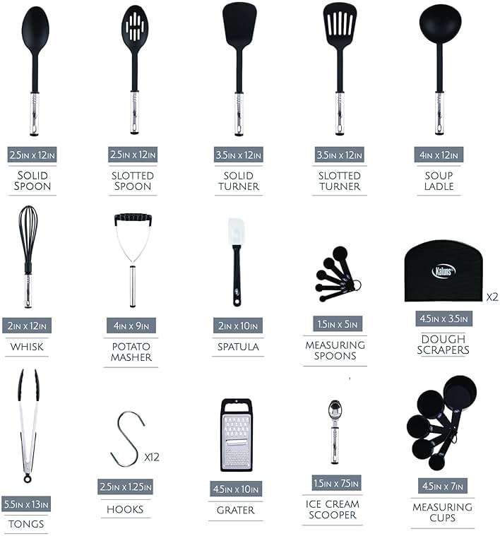 Kitchen Utensils Set 35 PCS Cooking Utensils Set, Nonstick and Heat Resistant Nylon Stainless Steel Silicone Spatula Set - Kitchen Gadgets Home Essentials Kitchen Accessories, Apartment Must Haves - Image 3