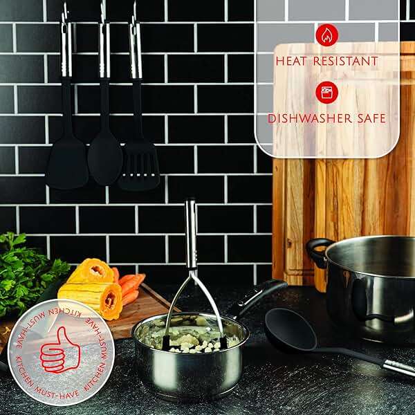 Kitchen Utensils Set 35 PCS Cooking Utensils Set, Nonstick and Heat Resistant Nylon Stainless Steel Silicone Spatula Set - Kitchen Gadgets Home Essentials Kitchen Accessories, Apartment Must Haves - Image 5