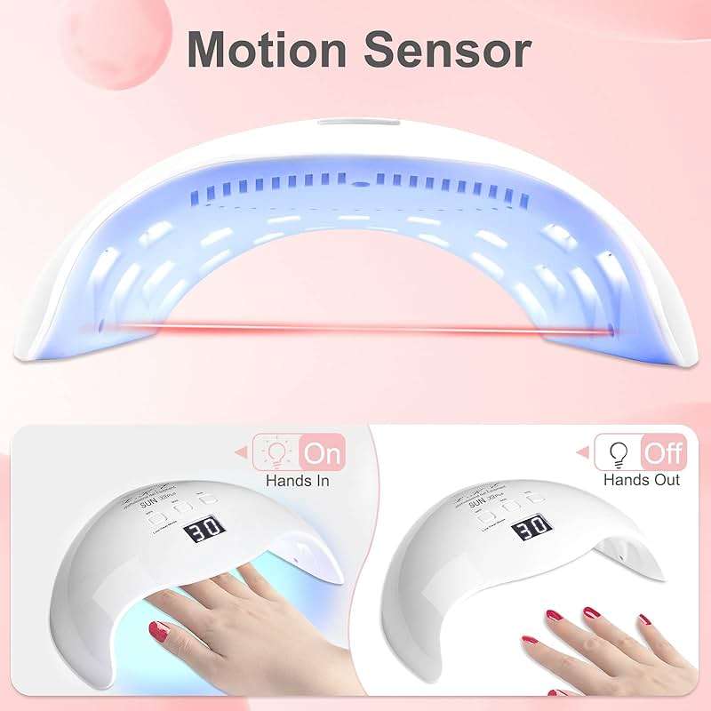 LKE 40W UV LED Nail Lamp, Professional Nail Dryer with 3 Timers (30/60/99s), Smart Sensor & LCD Screen, Fast Curing for Gel Nail Polish – Home & Salon Nail Art Tool, White - Image 3