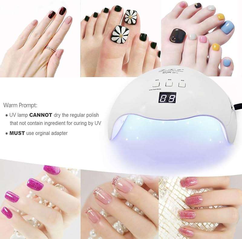 LKE 40W UV LED Nail Lamp, Professional Nail Dryer with 3 Timers (30/60/99s), Smart Sensor & LCD Screen, Fast Curing for Gel Nail Polish – Home & Salon Nail Art Tool, White - Image 6