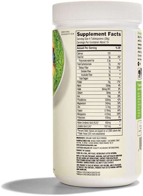 365 by Whole Foods Market, Organic Hemp Protein Powder Unflavored, 16 oz - Image 2
