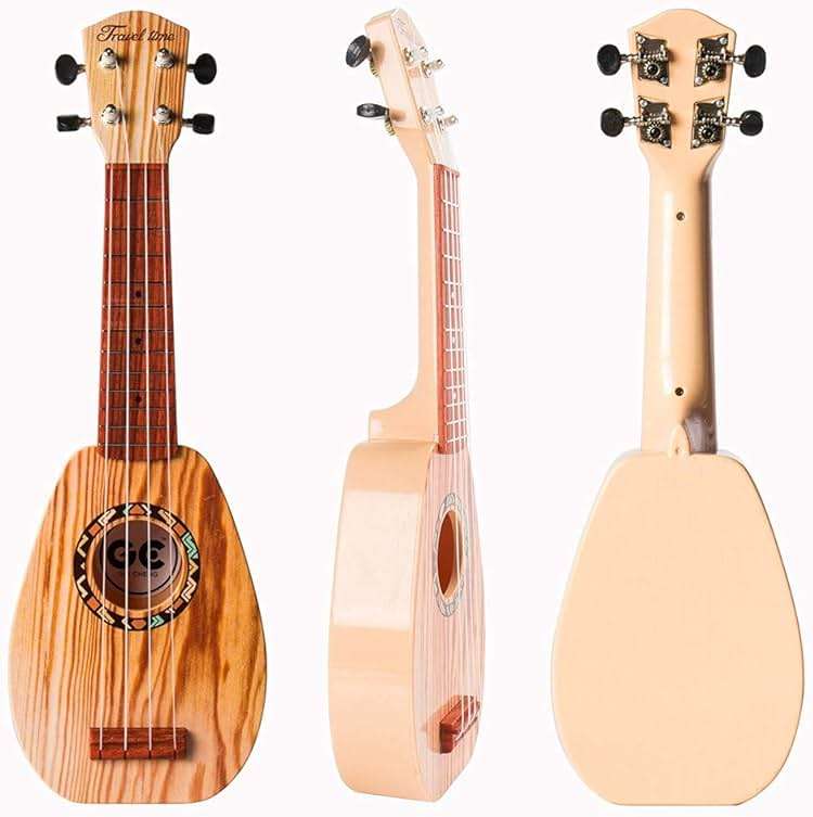 YOLOPARK 17" Kids Toy Guitar for Girls Boys, Mini Toddler Ukulele Guitar with 4 Strings Keep Tones Can Play for 3, 4, 5, 6 7 Year Old Kids Musical Instruments Educational Toys for Beginner (Wood) - Image 3