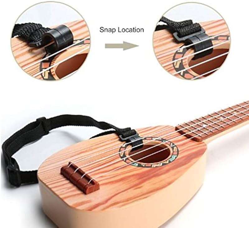 YOLOPARK 17" Kids Toy Guitar for Girls Boys, Mini Toddler Ukulele Guitar with 4 Strings Keep Tones Can Play for 3, 4, 5, 6 7 Year Old Kids Musical Instruments Educational Toys for Beginner (Wood) - Image 4